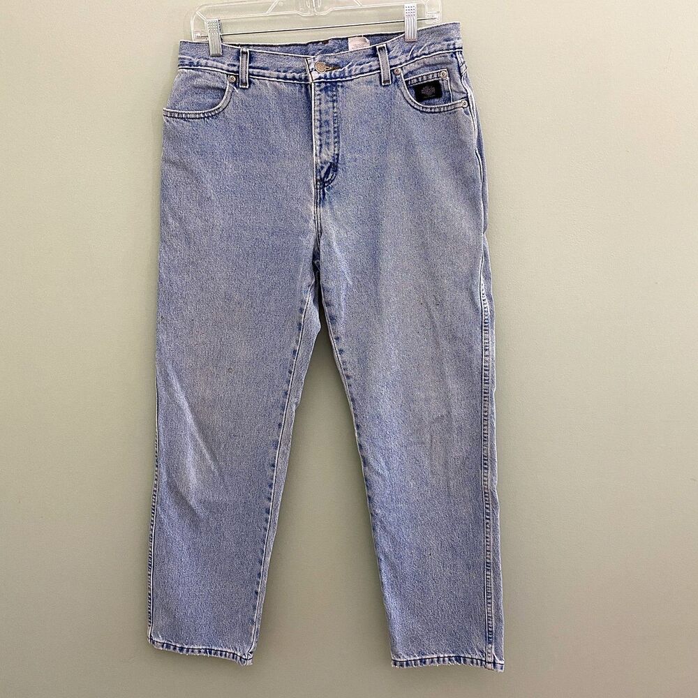 Harley Davidson Jeans Womens 12 Blue Cotton Denim Medium Wash Biker VTG Classic